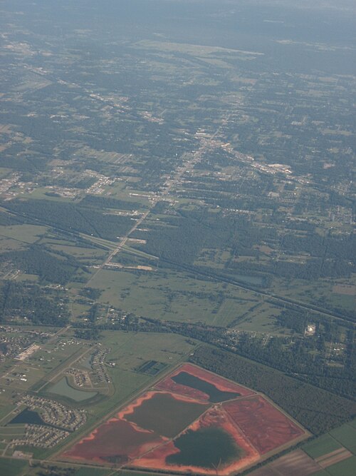Aerial view of Gonzales Louisiana photographed in September 2009